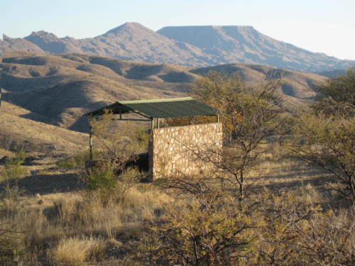 Campsite mit Blick auf Gamsberg